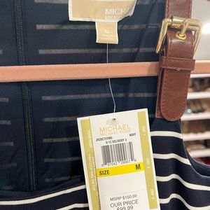 Michael Kors navy blue striped dress.